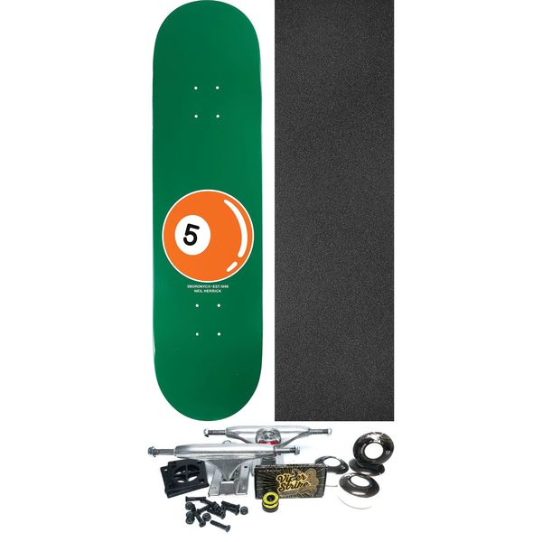 5Boro NYC Skateboards Neil Herrick 5 Ball Skateboard Deck - 8.37" x 32" - Complete Skateboard Bundle